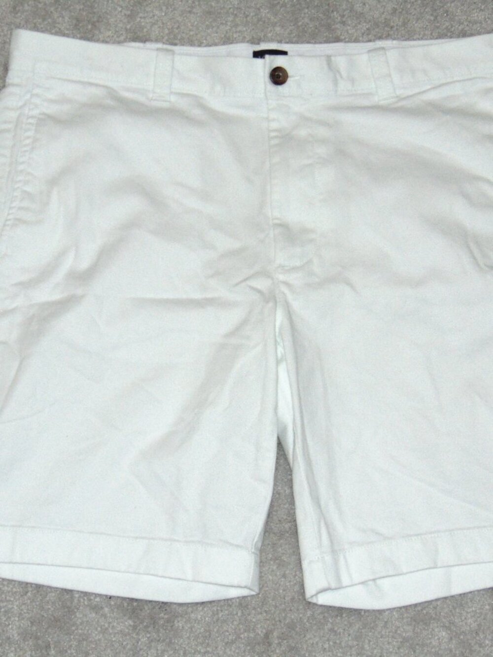J. Crew Mens Flat Front Shorts Waist 36 White 9" Inseam Cotton